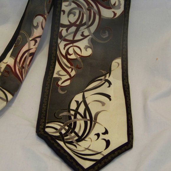 Di Moggio Handmade 100% Pure Silk Red/Black Ribbon Neck tie Made in Korea - Picture 3 of 6